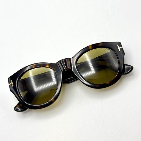 Tom Ford Sunglasses Lucinda TF1212 52N Havana Round Frame Green Lens 48-24-145 main image 13